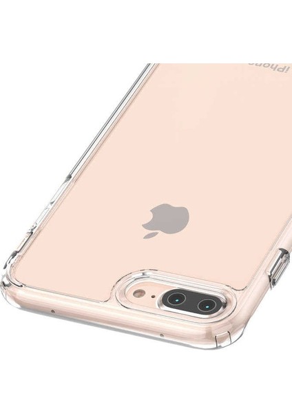 Apple iPhone 8 Plus Kılıf Coss Şeffaf Sert Kapak Şeffaf