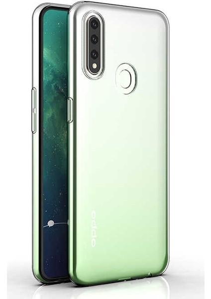 Oppo A31 Kılıf Süper Silikon Arka Koruma + Nano Glass Şeffaf