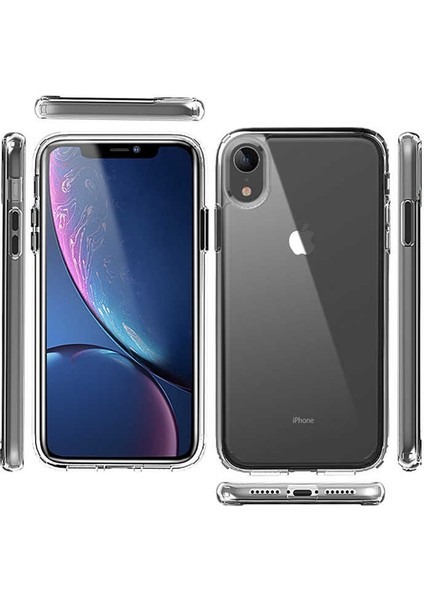 Apple iPhone Xr Kılıf Coss Şeffaf Sert Kapak + Nano Glass Şeffaf modelleri