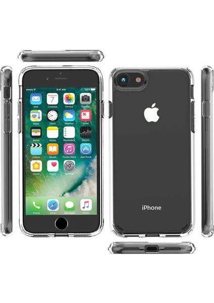 Apple iPhone 7 Kılıf Coss Şeffaf Sert Kapak + Nano Glass Şeffaf modelleri
