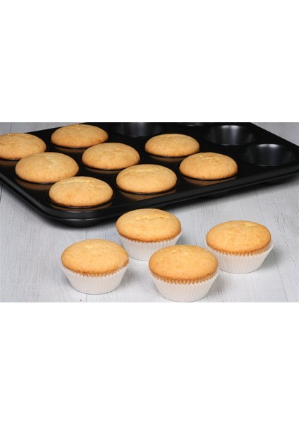 Yapışmaz Kaplamalı 12'li Muffin Teflon Kek Kalıbı