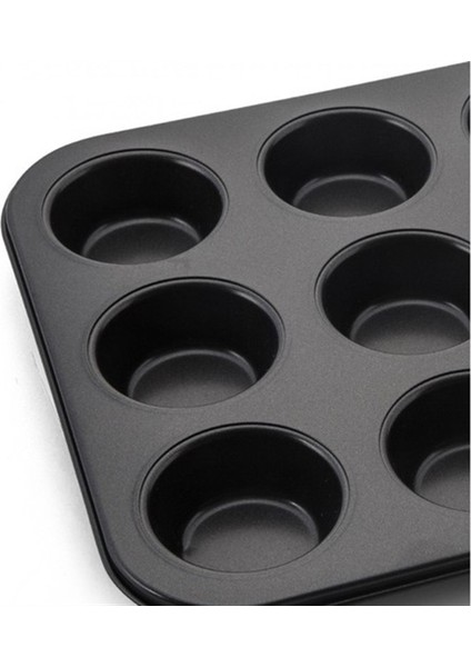 Yapışmaz Kaplamalı 12'li Muffin Teflon Kek Kalıbı