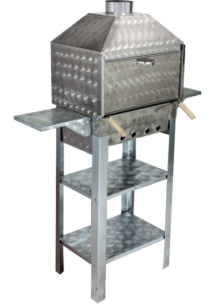 Mth-90 Davlumbazlı Bacalı Kanatlı Maltız Izgaralı Mangal
