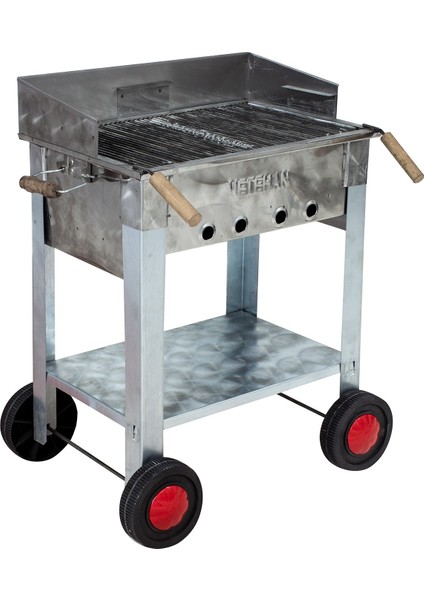 MTH-168 Pervazlı Maltız Izgaralı Mangal 4 Tekerlekli