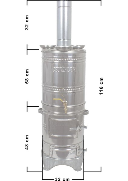 MTH-530 Battal Boy 30 lt 3 Demlikli Semaver