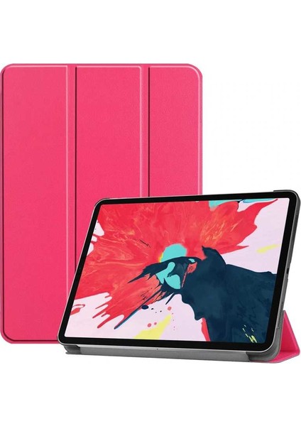 Fujimax Apple iPad Pro 11 2020 2.Nesil 3 Kameralı A2228 A2068 A2230 A2231Seri Arka Sert P.C Smart Tablet Kılıf-Pembe