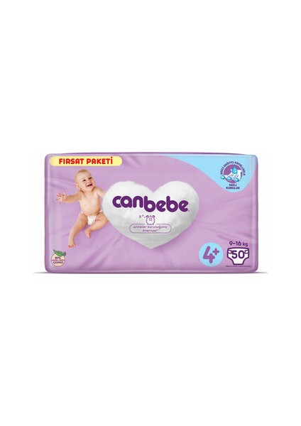 Bebek Bezi Aylık Paket 4+ Maxi Beden 50'li