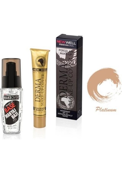 Derma Yoğun Kapatıcı Fondöten 05 Platinum+Make Over Makyaj Bazı 50 ml