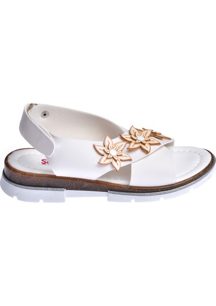 Kiko Şb 22722440-49 Kız Çocuk Bebe Sandalet Terlik Beyaz