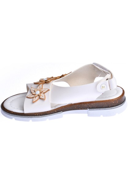 Kiko Şb 22722440-49 Kız Çocuk Bebe Sandalet Terlik Beyaz