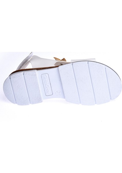 Kiko Şb 22722440-49 Kız Çocuk Bebe Sandalet Terlik Beyaz