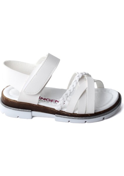 Kiko Şb 2469-78 Kız Çocuk Sandalet Terlik Beyaz