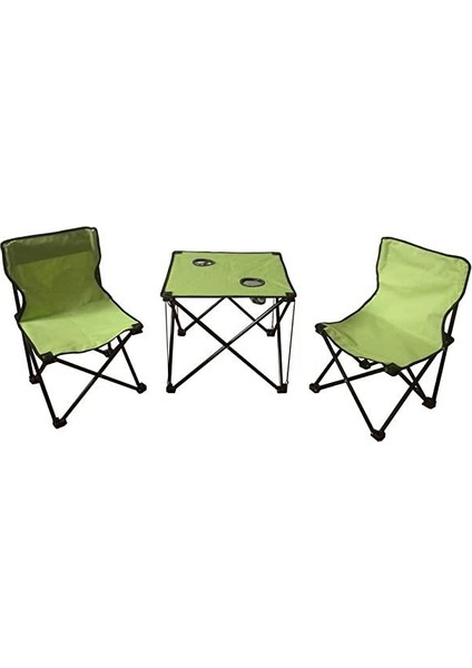 AND200 2 Sandalye 1 Masa Çantalı Set Yeşil