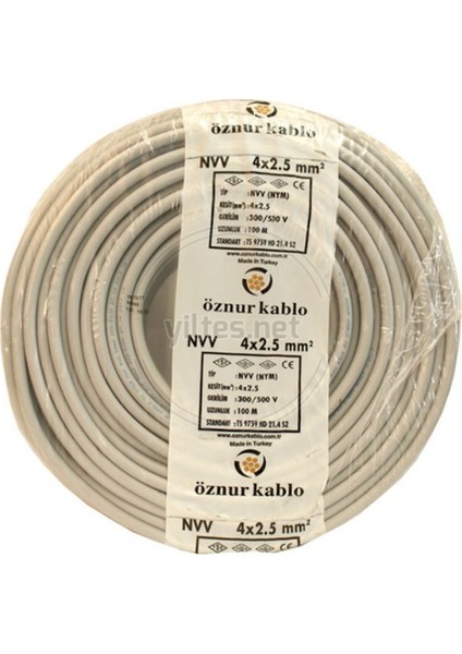 4 x 2,5 mm Antigron Kablo 14 m Tam Bakır Nym