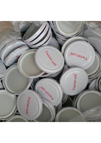 50 Adet Beyaz Metal Konserve Kavanoz Kapağı