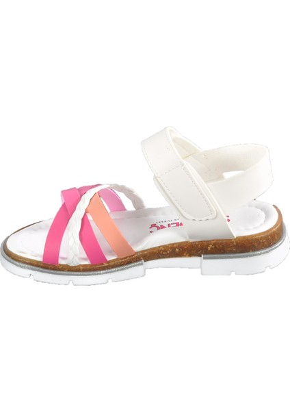 001 Beyaz-Pembe Çocuk Sandalet modelleri
