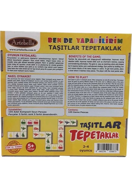 Tepetaklak Taşıtlar Oyunu modelleri