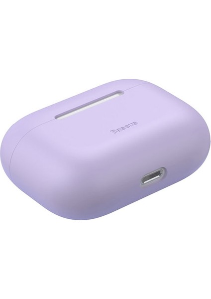 Super Thin Silica Gel Apple AirPods Pro İnce Silikon Kılıf WIAPPOD-ABZ0S - Mor