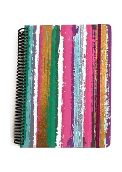 Glitter 17 x 24 100 Yaprak Kareli Spiralli Sert Kapak Defter