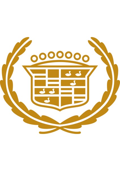 Kadillak-Çelenk Sticker 29 x 23 cm Sarı