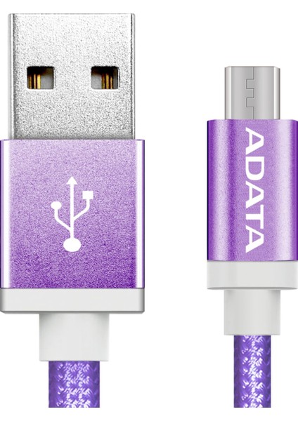 Micro USB 1MT. Şarj Kablosu Mor Alüminyum (android)
