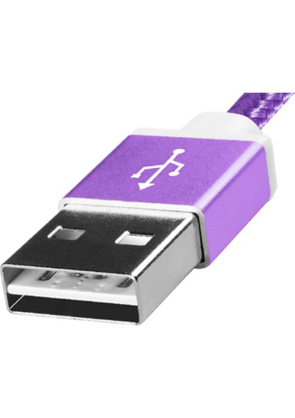 Micro USB 1MT. Şarj Kablosu Mor Alüminyum (android)