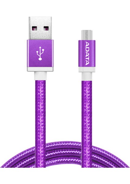 Micro USB 1MT. Şarj Kablosu Mor Alüminyum (android)