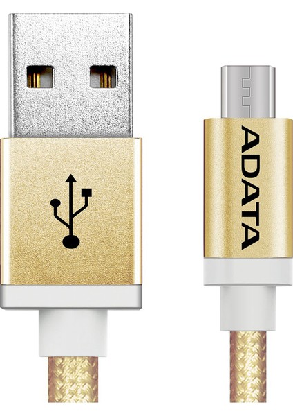 Micro USB 1MT. Şarj Kablosu Gold Alüminyum (android)