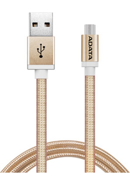 Micro USB 1MT. Şarj Kablosu Gold Alüminyum (android)