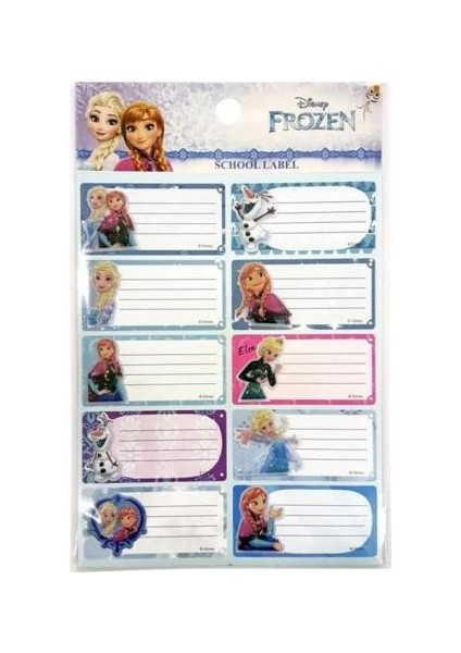 Disney Frozen Kabartmalı Okul Etiketi