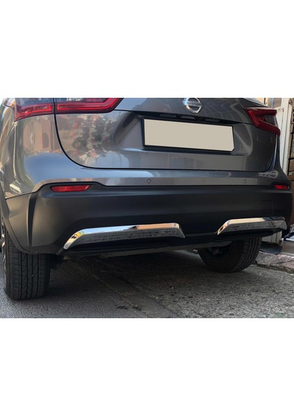 Nissan Qashqai Krom Arka Difüzör 2 Parça 2017 ve Üzeri