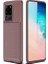 Samsung Galaxy S20 Ultra Kılıf Karbon Desenli Lux Negro Silikon Kahverengi + Tam Kaplayan Pet Ekran Koruyucu 1