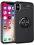 Apple iPhone X Kılıf Yüzüklü Standlı Metal Araç Tutuculu Ravel Silikon Siyah 1