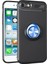 Apple iPhone 7 Kılıf Yüzüklü Standlı Metal Araç Tutuculu Ravel Silikon Siyah Mavi 1