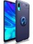 Samsung A10 Kılıf Yüzüklü Standlı Metal Araç Tutuculu Ravel Silikon Lacivert 1