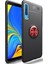 Samsung A70 A705 Kılıf Yüzüklü Standlı Metal Araç Tutuculu Ravel Silikon Siyah Kırmızı 1