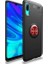 Samsung M10 M105 Kılıf Silikon Yüzüklü Standlı Metal Araç Tutuculu Ravel Tpu Siyah Kırmızı 1