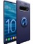Samsung S10 Plus Kılıf Silikon Yüzüklü Standlı Metal Araç Tutuculu Ravel Tpu Lacivert 1