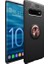 Samsung S10 Plus Kılıf Silikon Yüzüklü Standlı Metal Araç Tutuculu Ravel Tpu Siyah Rose Gold 1