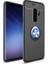 Samsung S9 Plus Kılıf Silikon Yüzüklü Standlı Metal Araç Tutuculu Ravel Tpu Siyah Mavi 1