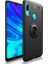 Huawei Y7 2019 Kılıf Silikon Yüzüklü Standlı Metal Araç Tutuculu Ravel Tpu Siyah 1