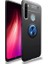 Xiaomi Redmi Note 8 Kılıf Silikon Yüzüklü Standlı Metal Araç Tutuculu Ravel Tpu Siyah Mavi 1