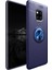 Huawei Mate 20 Pro Kılıf Silikon Yüzüklü Standlı Metal Araç Tutuculu Ravel Tpu Lacivert 1