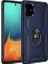 Samsung Galaxy Note 10 Lite Kılıf Çift Katmanlı Yüzüklü Manyetik Vega Kapak Lacivert + Tam Kaplayan 5D Cam Ekran Koruyucu 1