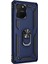 Samsung Galaxy S10 Lite Kılıf Vega Standlı Yüzüklü Mıknatıslı+Nano Glass Lacivert 1