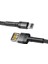 Special Edition iPhone Uyumlu 2.4A 1M Hızlı Şarj Halat Usb Kablo - Gri Siyah - CALKLF-GG1 1
