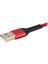 MF Product Jettpower 0001 Metal Başlıklı Örgülü 2.4A Micro Usb Hızlı  Şarj Kablosu 30 cm Kırmızı 3