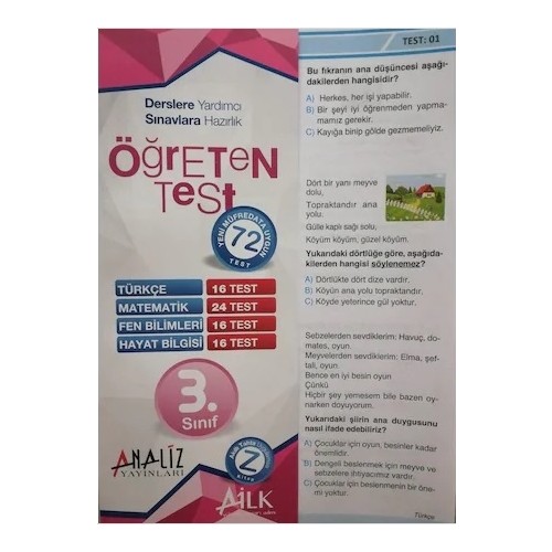 Analiz Yayınları 3. Sınıf Yaprak Test Kitabı Ve Fiyatı