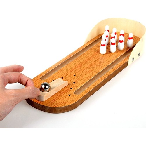 wooden mini bowling set