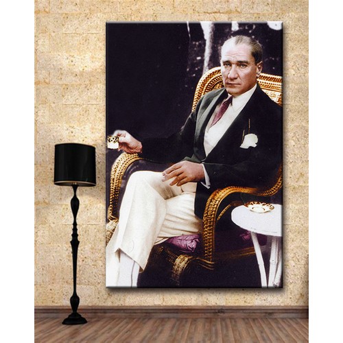 Dekoyes Atatürk Kahve İçerken Kanvas Tablo 20 x 30 cm Fiyatı